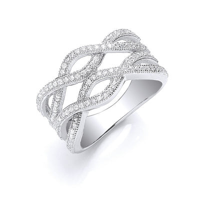 Silver Fancy Cubic Zirconia Ring