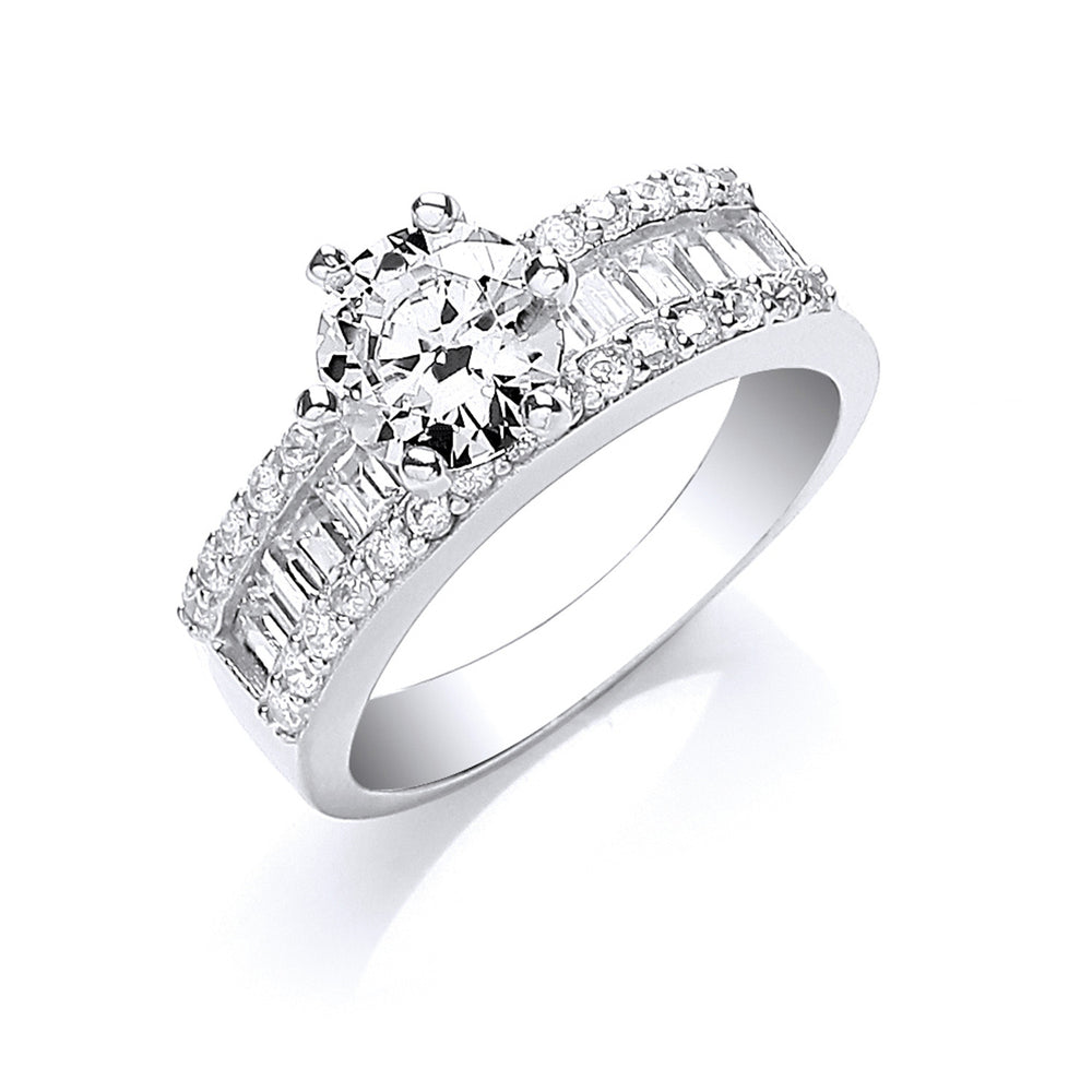 Silver Half ET with Cubic Zirconia in the Centre Ring