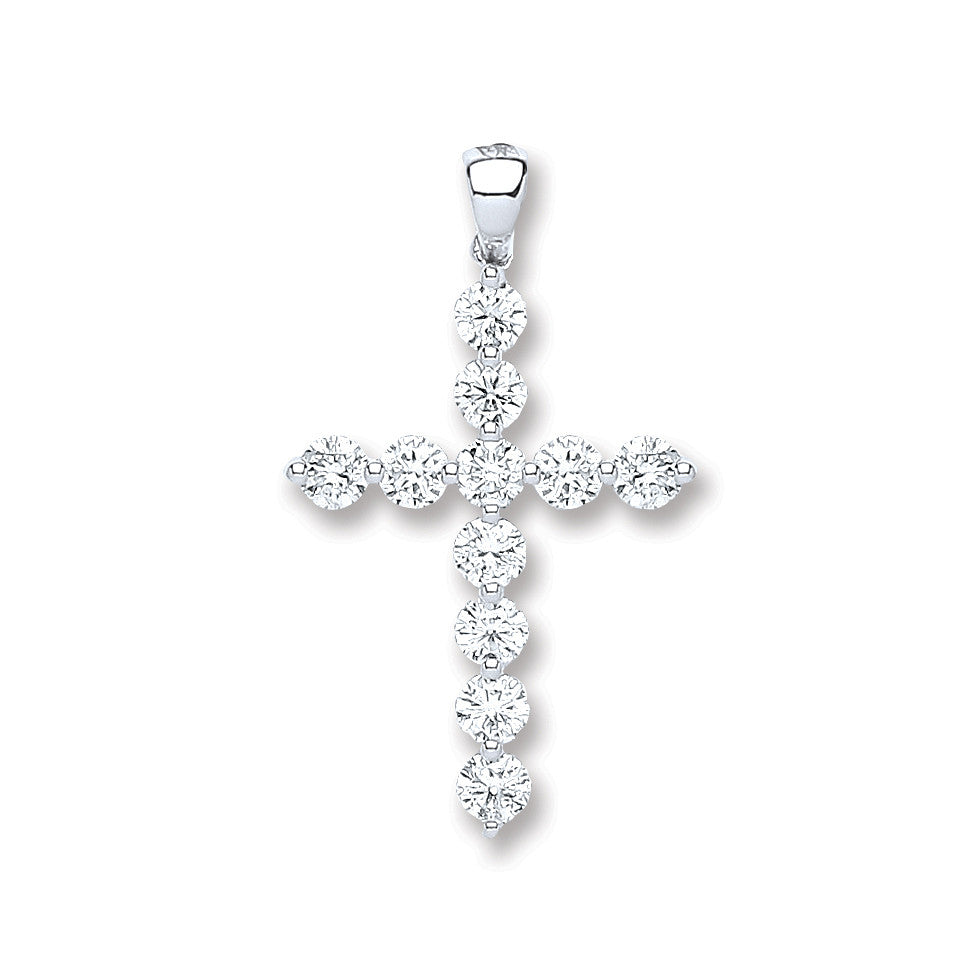 18ct White Gold 0.70ct Diamond Cross Pendant