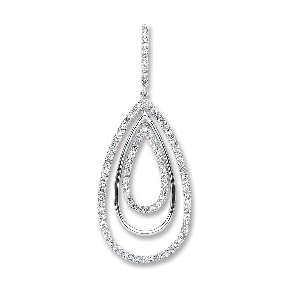 18ct White Gold 0.50ct Diamond Drop Pendant