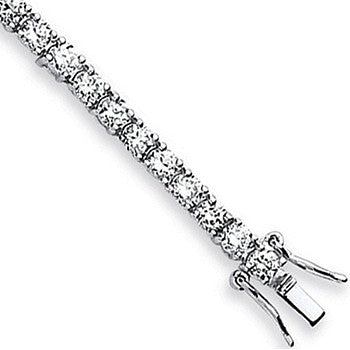Silver 3.5mm Cubic Zirconia Tennis Baby 6" Bracelet