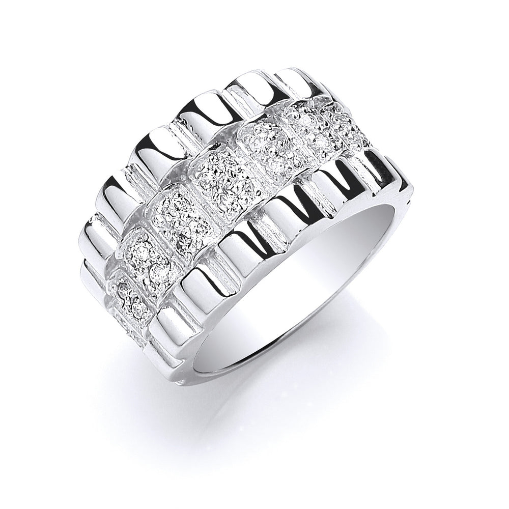 Silver Gents Cubic Zirconia Ring