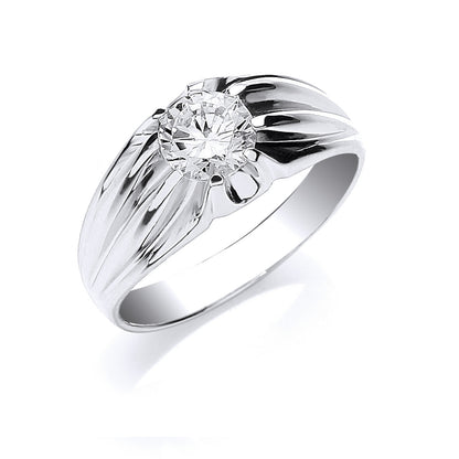 Silver Gents S/S Cubic Zirconia Ring – product view