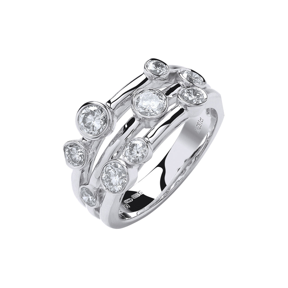 18ct White Gold 1.30ct GH-SI Diamond Dress Ring – product view