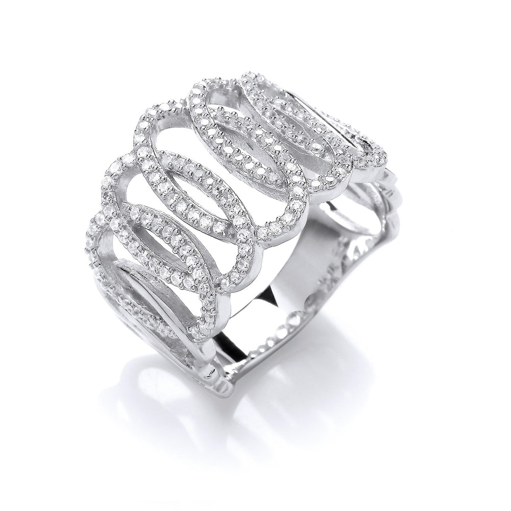 Silver Fancy Cubic Zirconia Ring