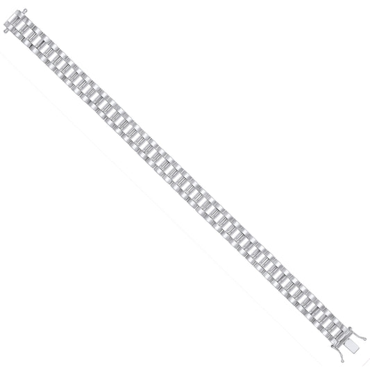 Silver 10mm Fancy Link Gents Bracelet