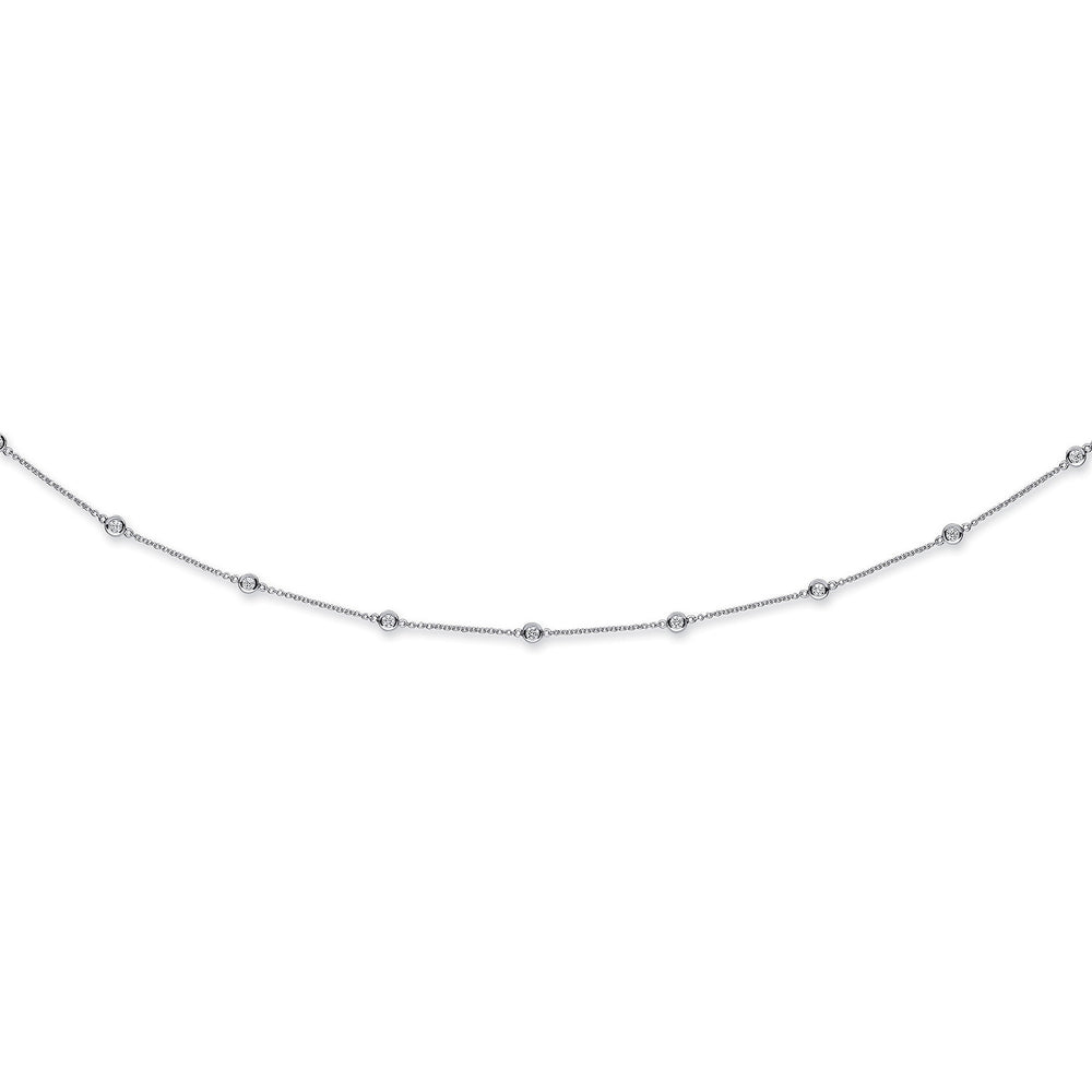 18ct White Gold 1.00ct Diamond by the yard Necklace (18in/45cm) – product view