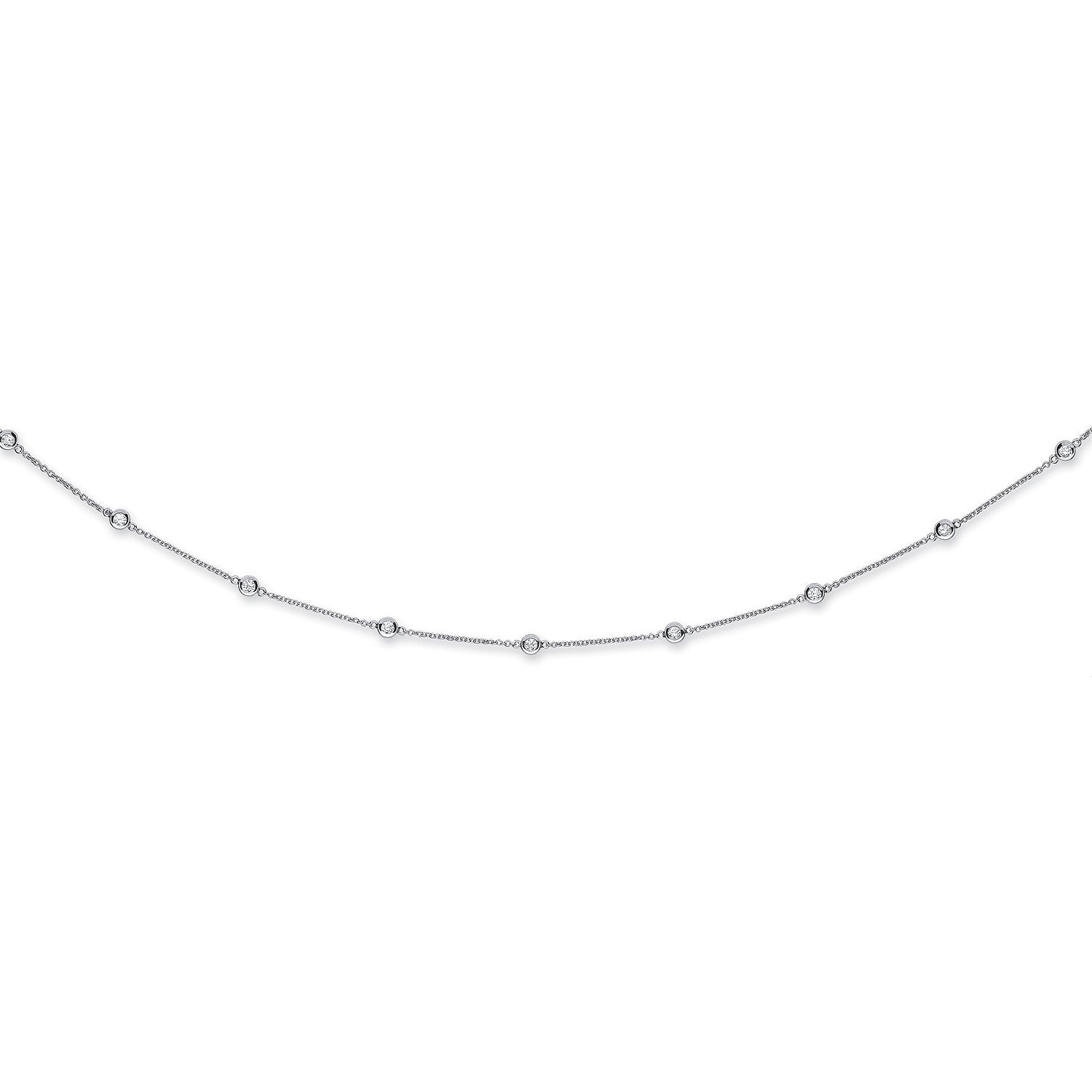 18ct White Gold 2.00ct Diamond by the yard Necklace(36in/91cm)