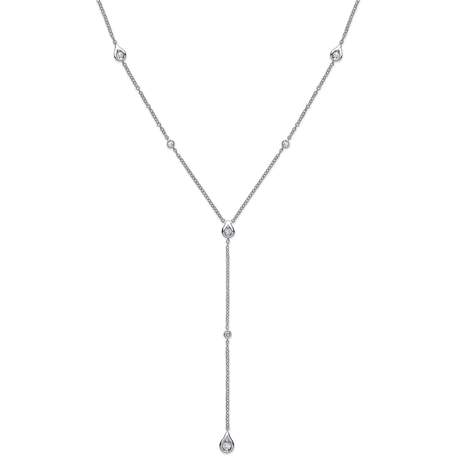 18ct White Gold 0.35ct Diamond Necklace (18in/45cm) Chain
