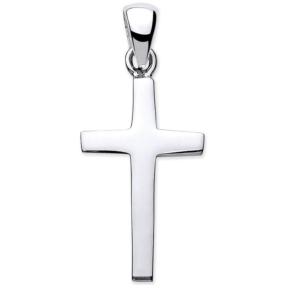 Silver Solid Plain Cross