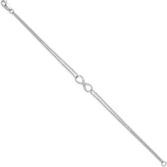 9ct White Gold 0.15ct Diamond Bracelet