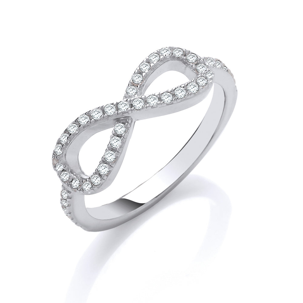 Silver Cubic Zirconia Infinity Symbol Ring