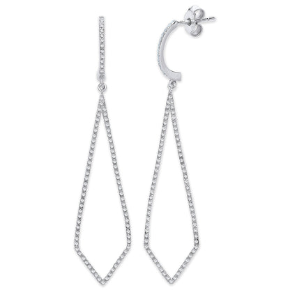 9ct White Gold 0.40ct Diamond Drop Earrings