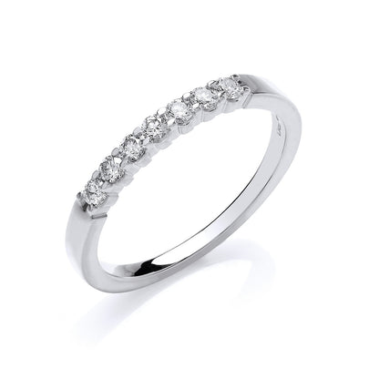 9ct White Gold D0.25ct Diamond Half ET Ring