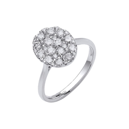 18ct White Gold 1.00ct Oval Dress Ring
