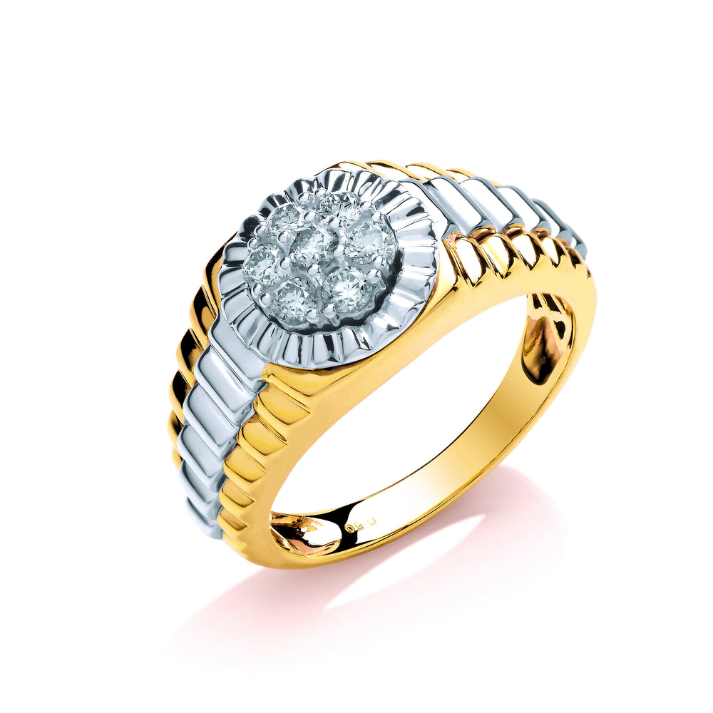 9ct Yellow/White Gold 0.50ct Two Colour Diamond Ring