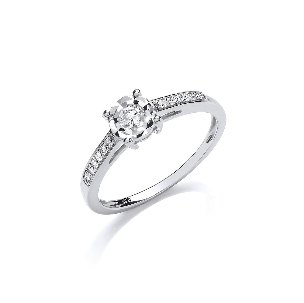9ct White Gold 0.15ct Solitaire Ring – product view