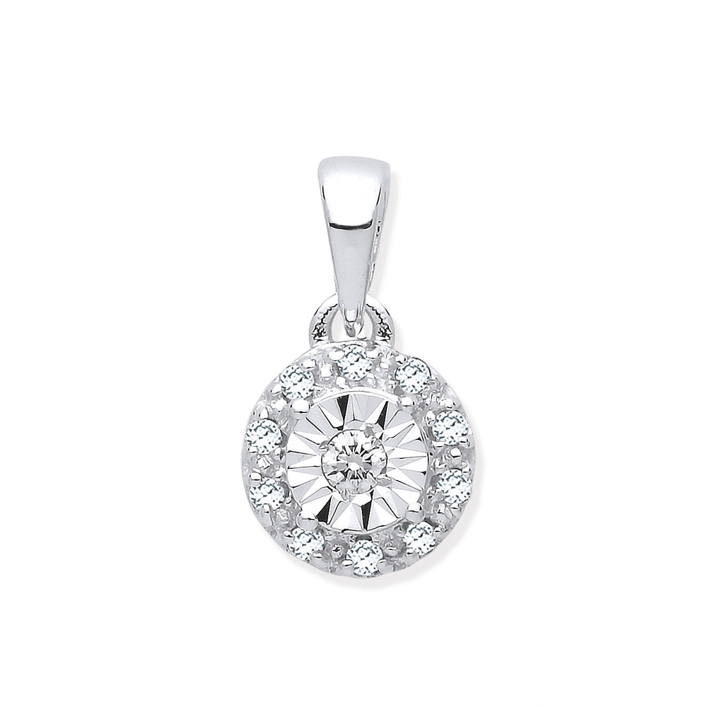 9ct White Gold 0.07ct Diamond Pendant – product view