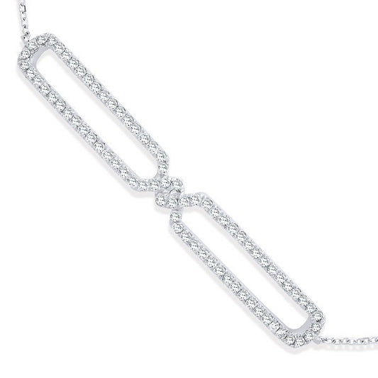 9ct White Gold Friendship 0.38ct Diamond Bracelet