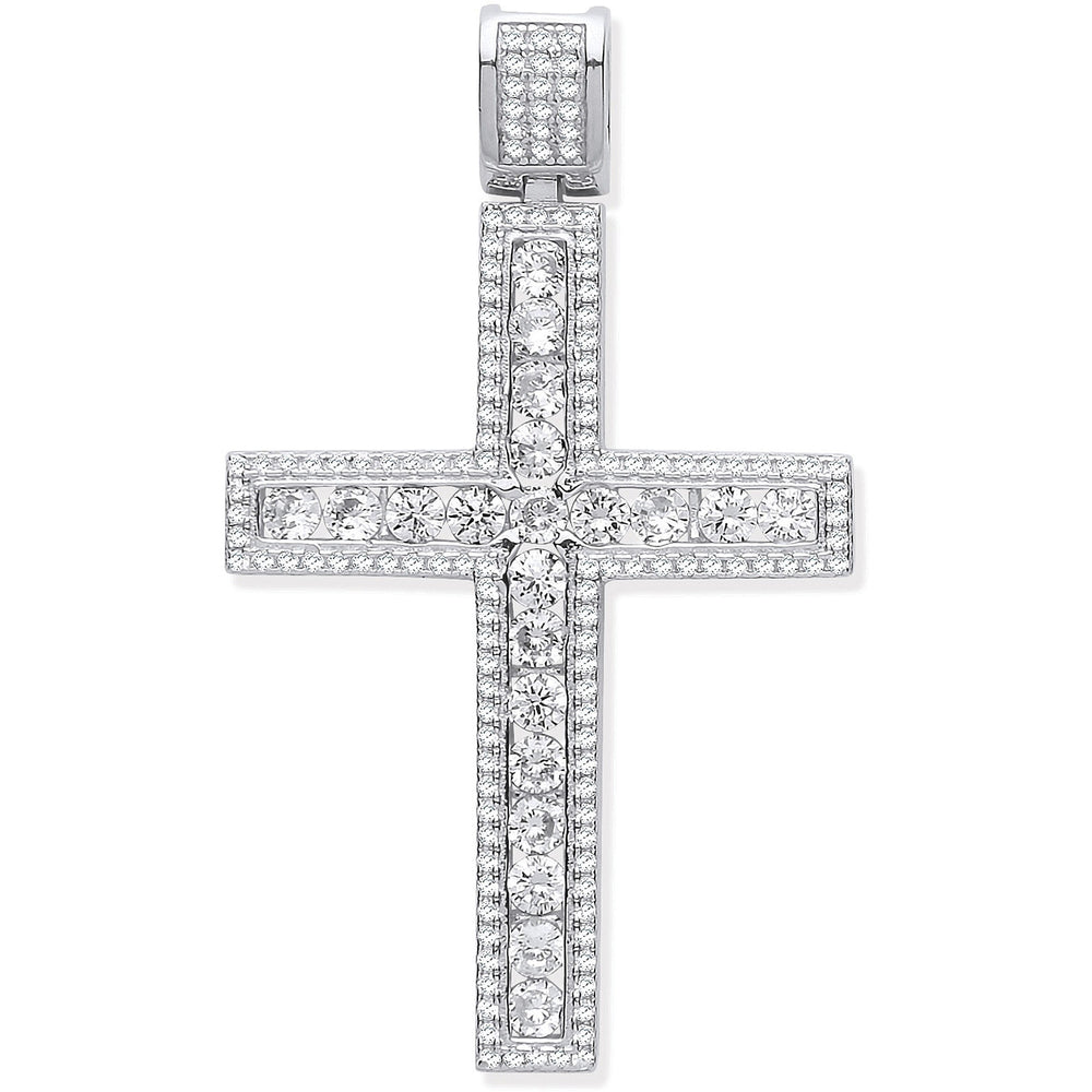 Silver Cubic Zirconia Fancy Cross