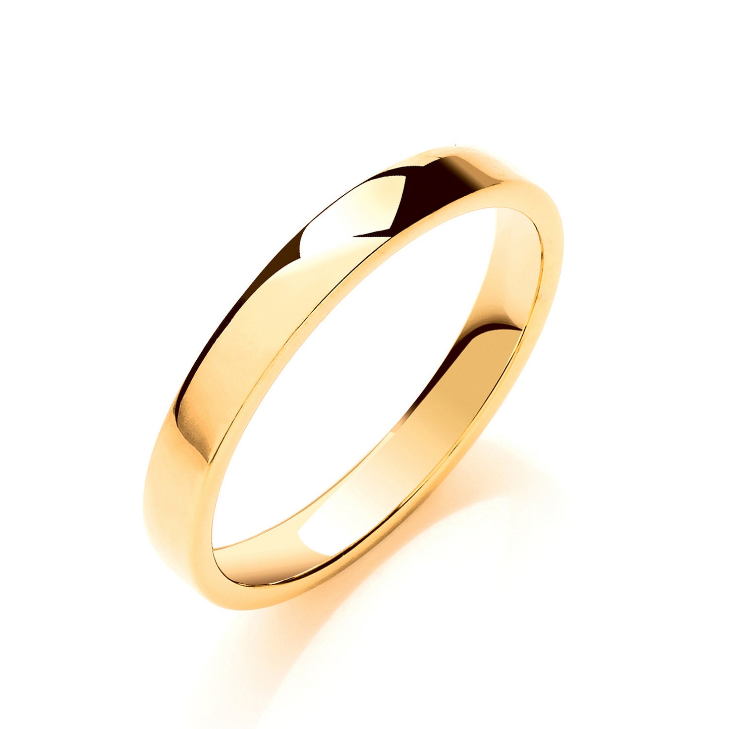 3mm Soft Court Shape Wedding Band - 9ct Gold