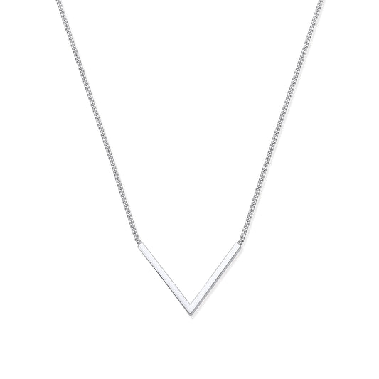 Silver V-Shape 17" Necklace