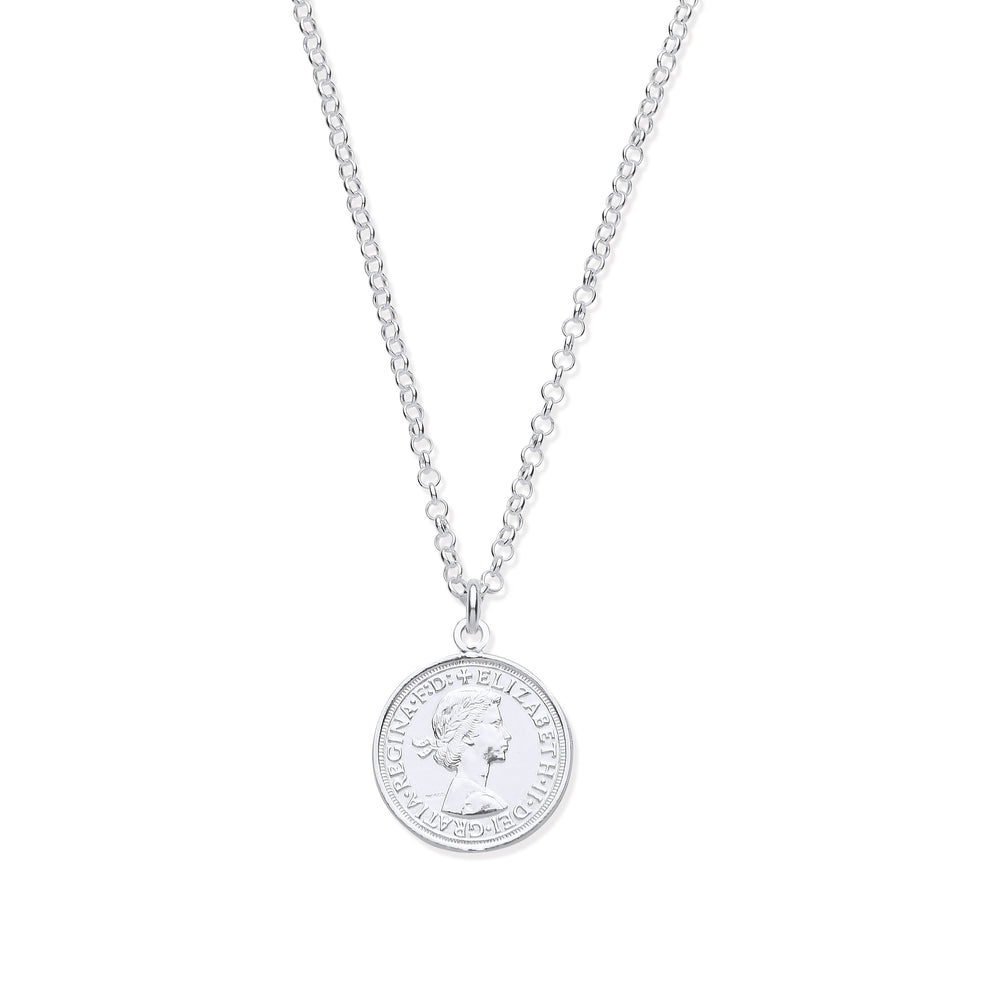 Silver Coin Pendant 17" Necklace – product view
