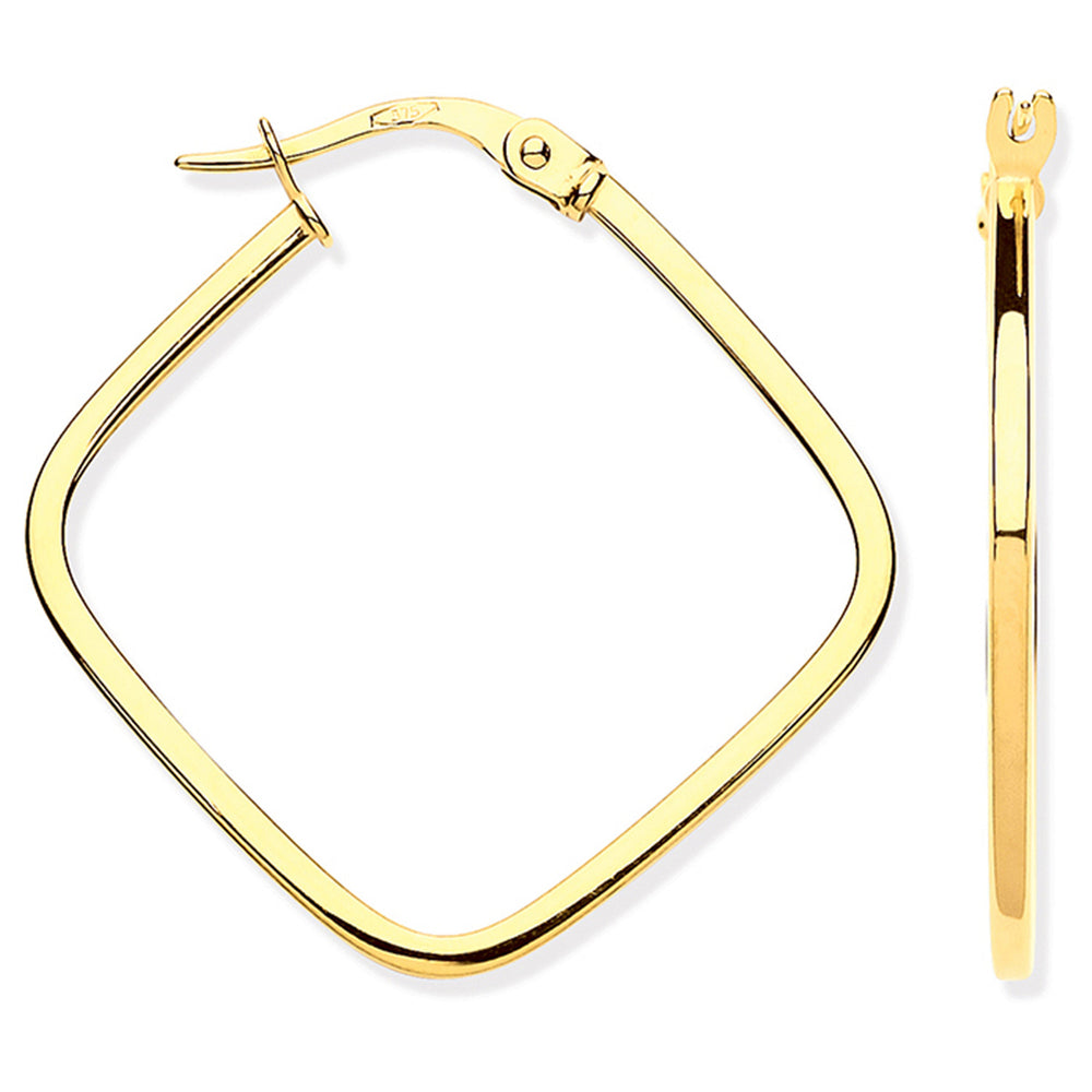 Yellow Gold Square Hoop Earrings – product view