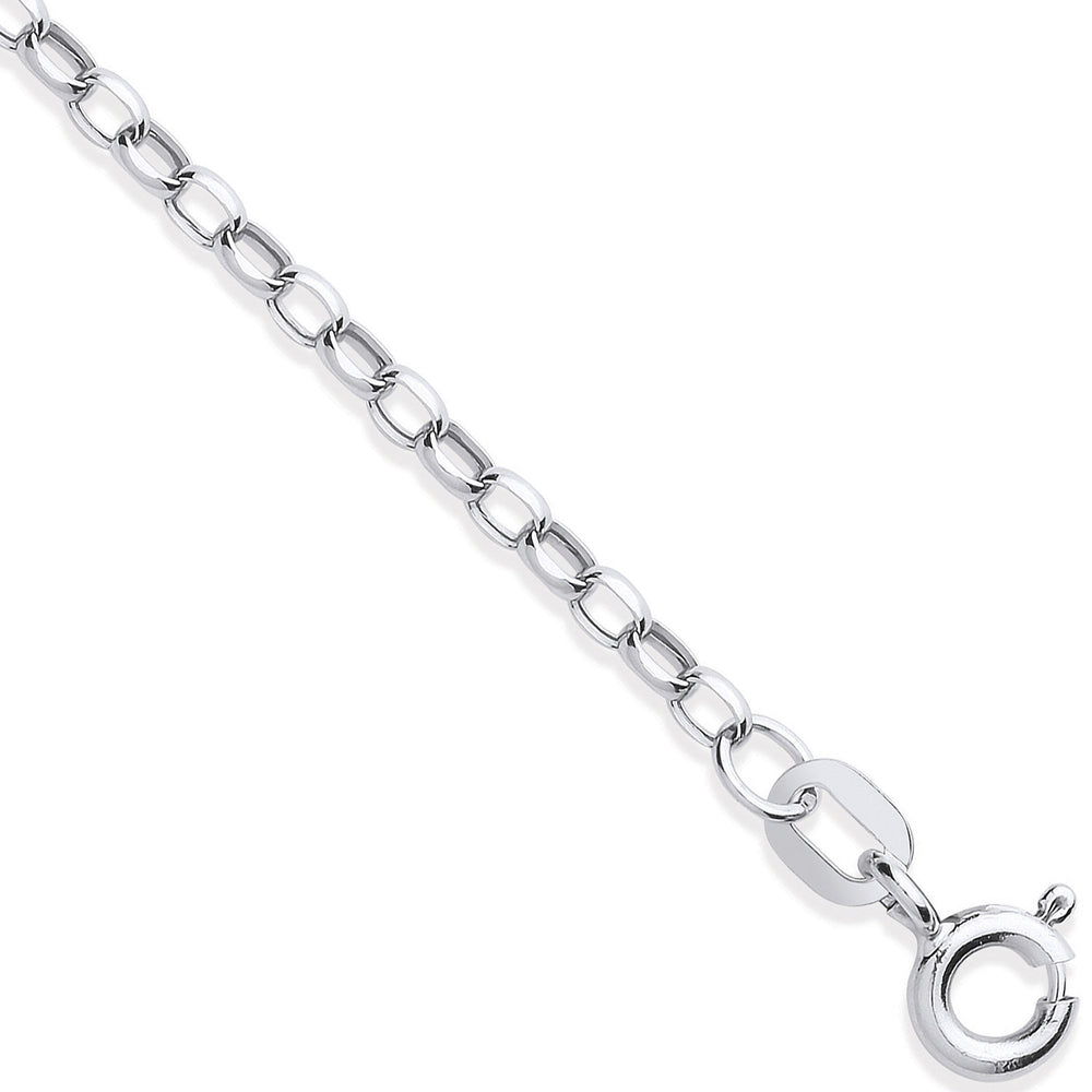 White Gold 2.2mm Hollow Diamond Cut Belcher Chain