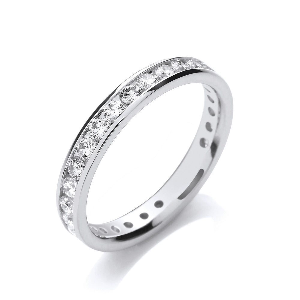 18ct White Gold Channel Set Full Eternity 1.00ctw Diamond Ring