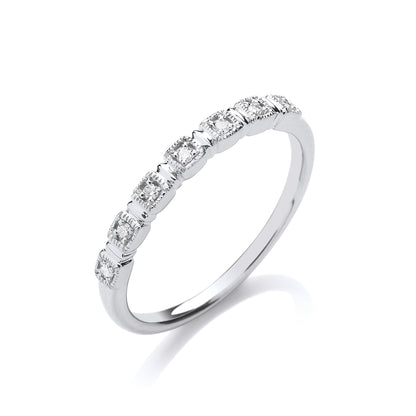 9ct White Gold Half Eternity 0.05ctw Diamond Ring – product view