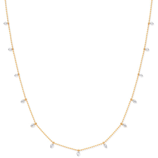18ct Yellow Gold 0.50ctw Diamond Set (18in/45cm) Chain