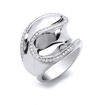 Silver Cubic Zirconia Frill Ring