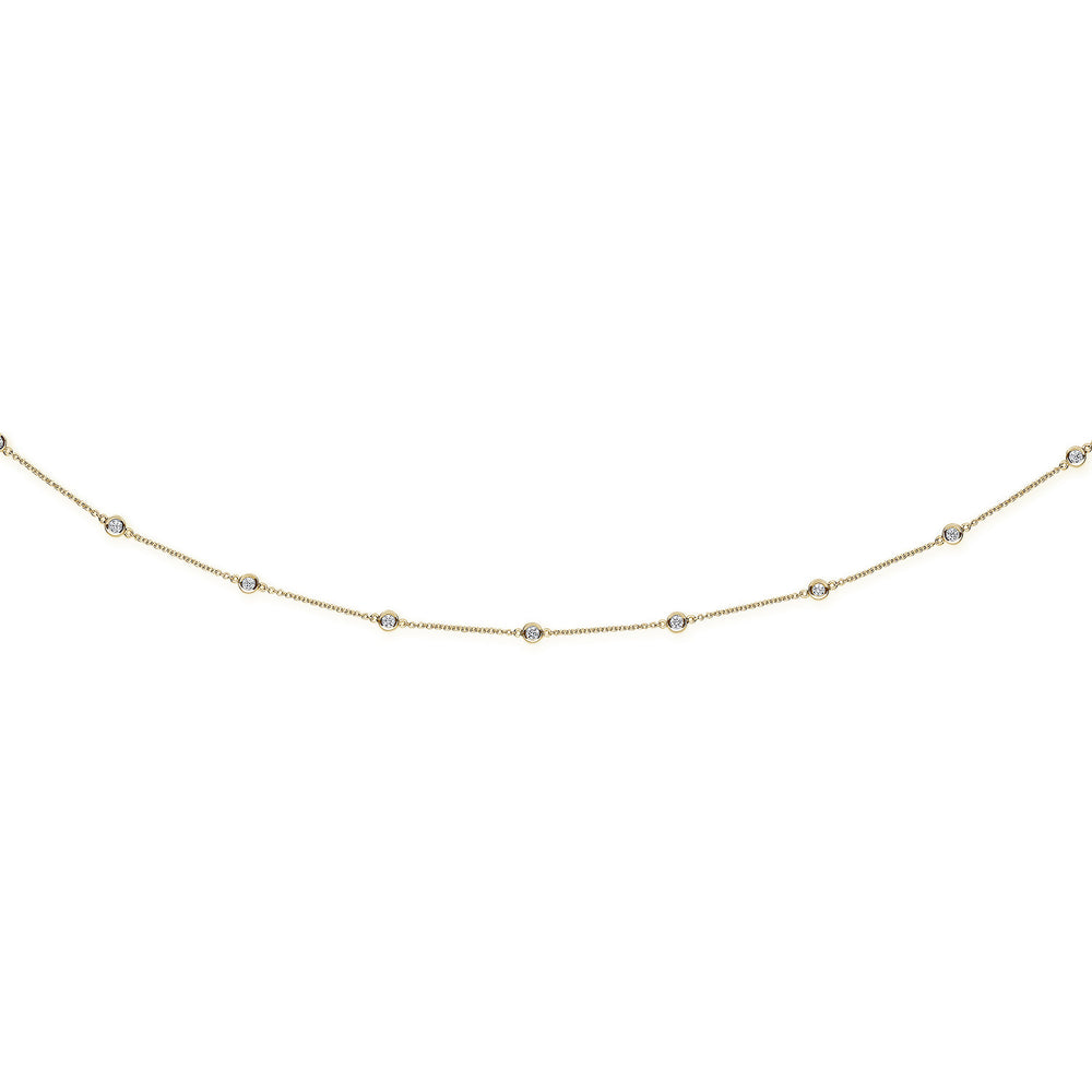 18ct Yellow Gold 2.00ct Diamond by the yard Necklace (36in/91cm) Chain