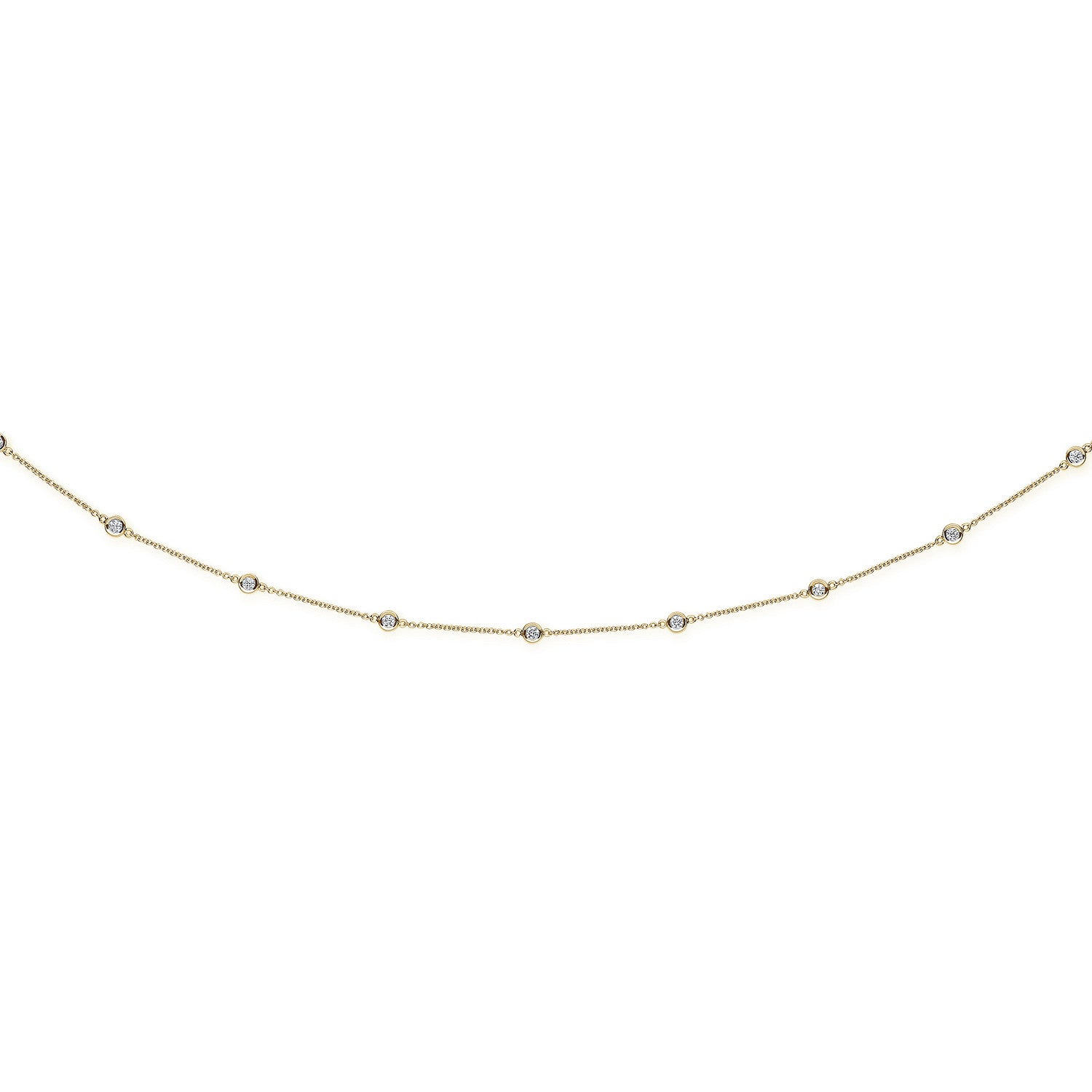 18ct Yellow Gold 2.00ct Diamond by the yard Necklace (36in/91cm) Chain