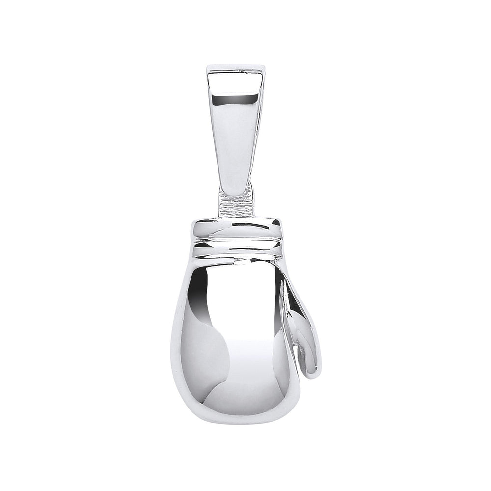 Silver Plain Large Boxing Glove Pendant