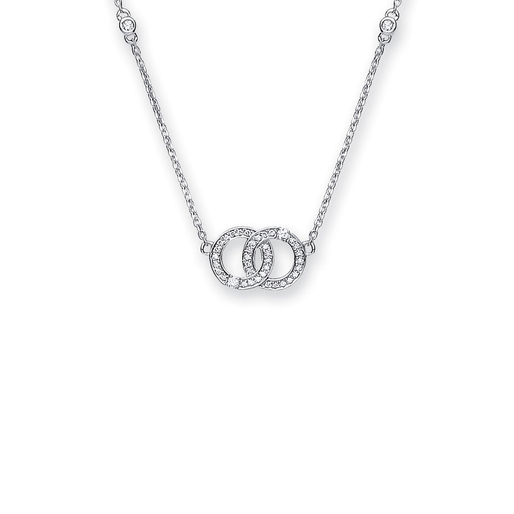 9ct White Gold 0.34ct Diamond Necklace (17in/43cm) Chain