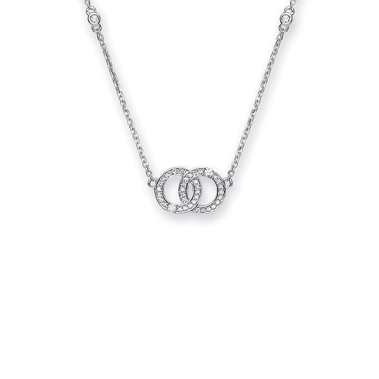 9ct White Gold 0.34ct Diamond Necklace (17in/43cm) Chain