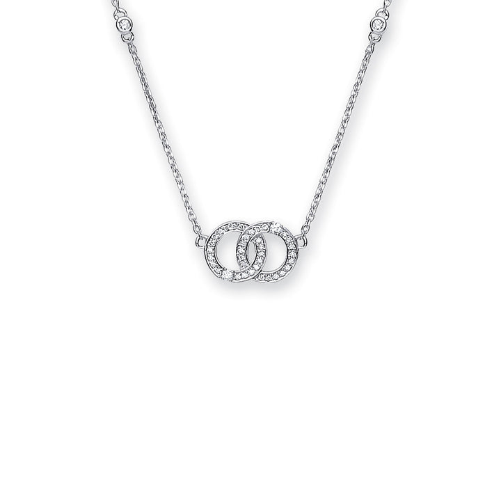 9ct White Gold 0.34ct Diamond Necklace (17in/43cm) Chain