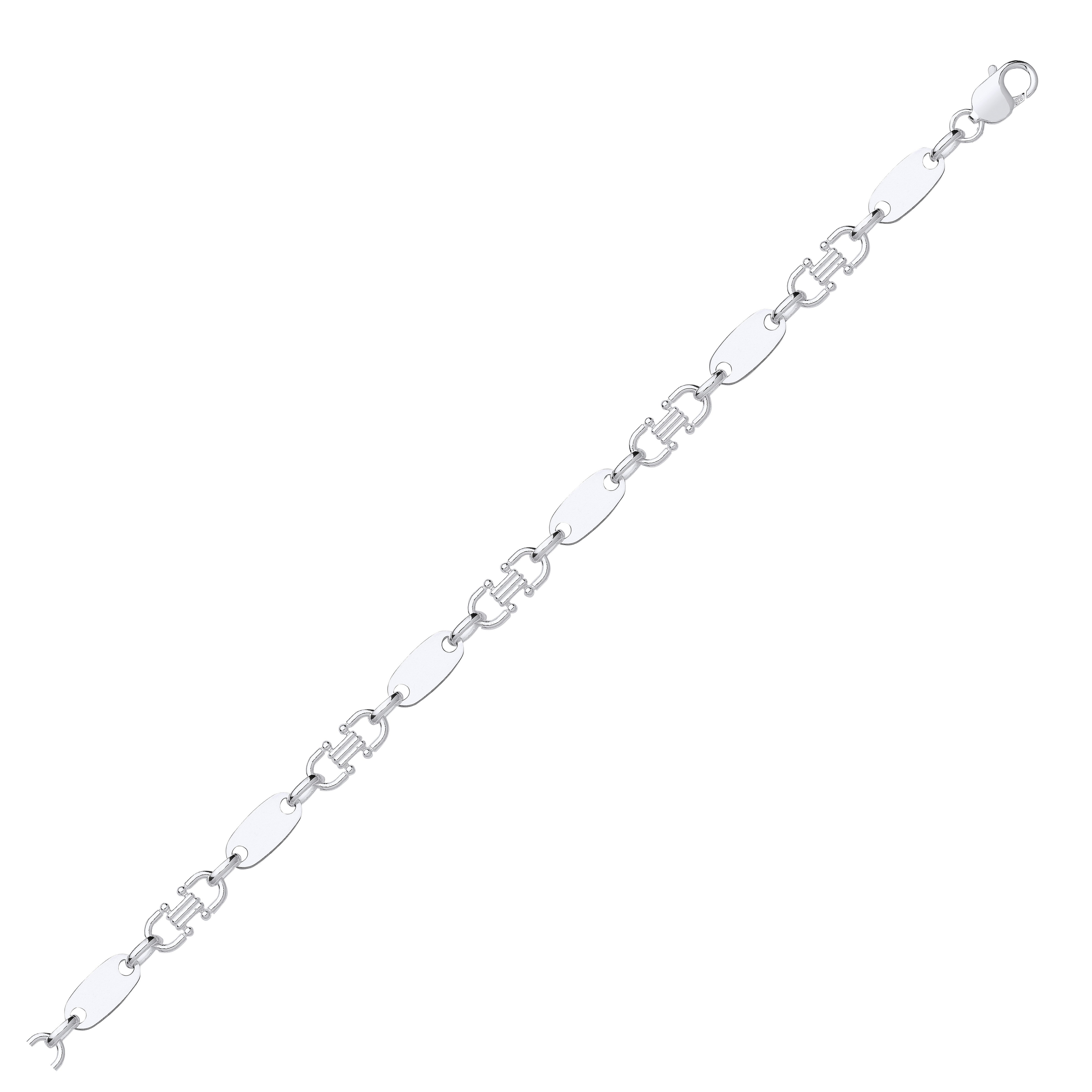 Silver Fancy Link & Plate Chain