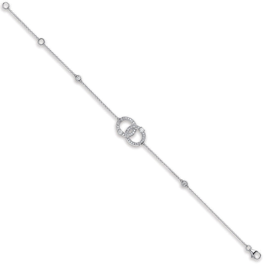 9ct White Gold 0.17ct Diamond Bracelet