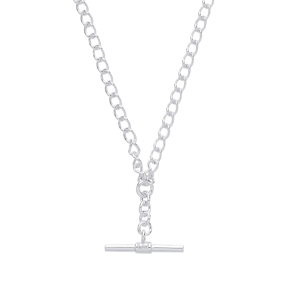 Silver Fancy T-Bar 18" Chain & 7.5" Ladies Bracelet