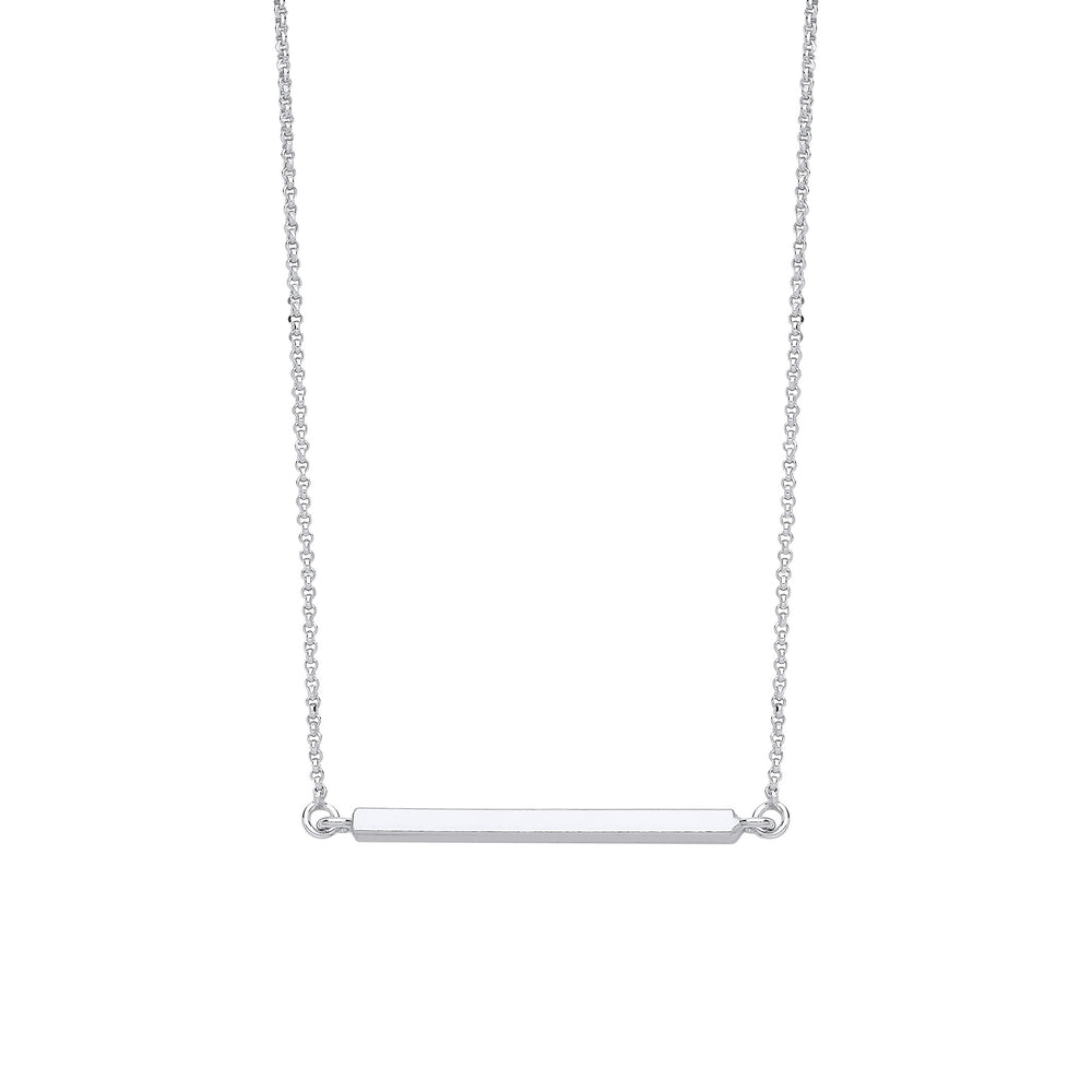 Silver Square Tube Bar Necklace – product view