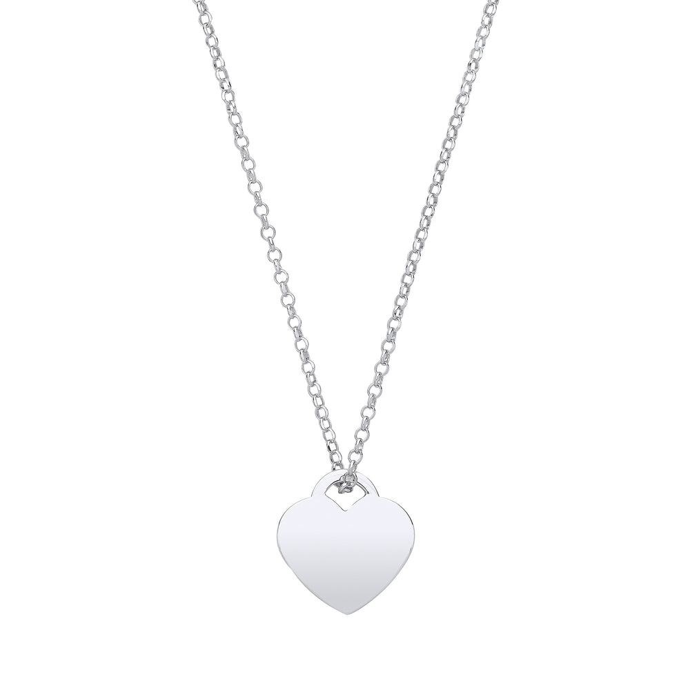 Silver Plain Heart Pendant Chain 16"