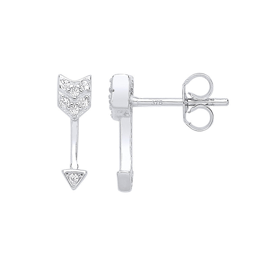 Silver Arrow Cubic Zirconia Studs