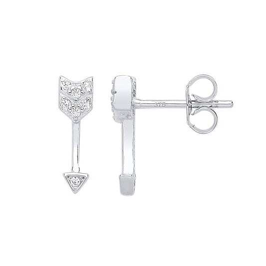 Silver Arrow Cubic Zirconia Studs