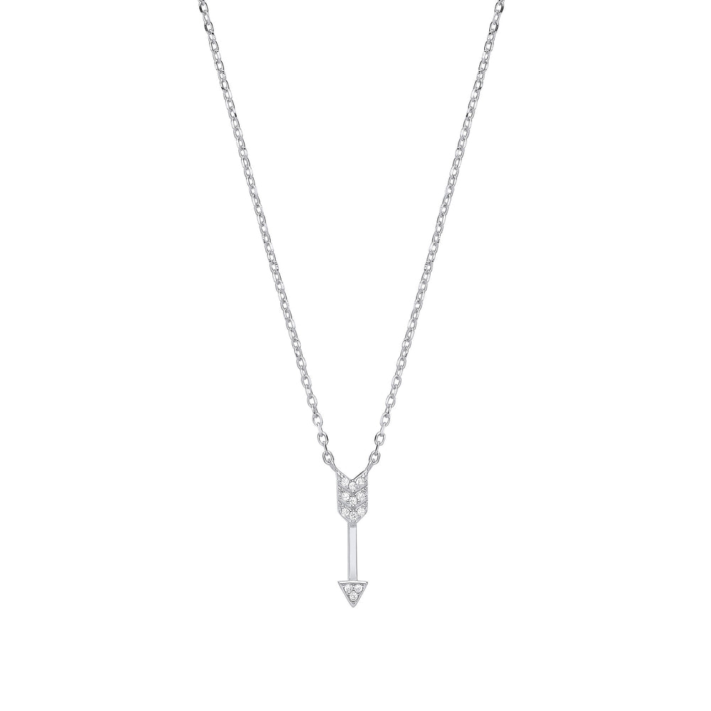 Silver Arrow Drop Pendant Chain 16"