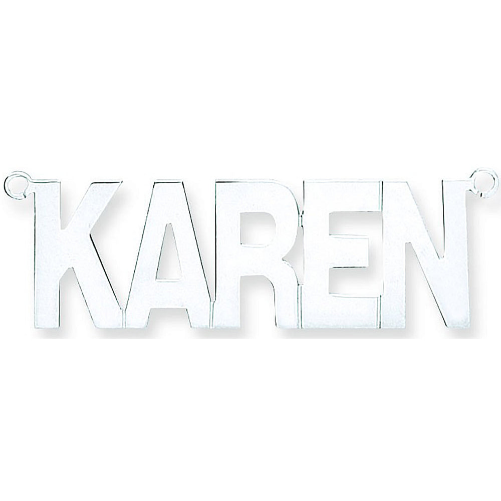 Silver Large Block Style Nameplate with 16"/18"/20" chain