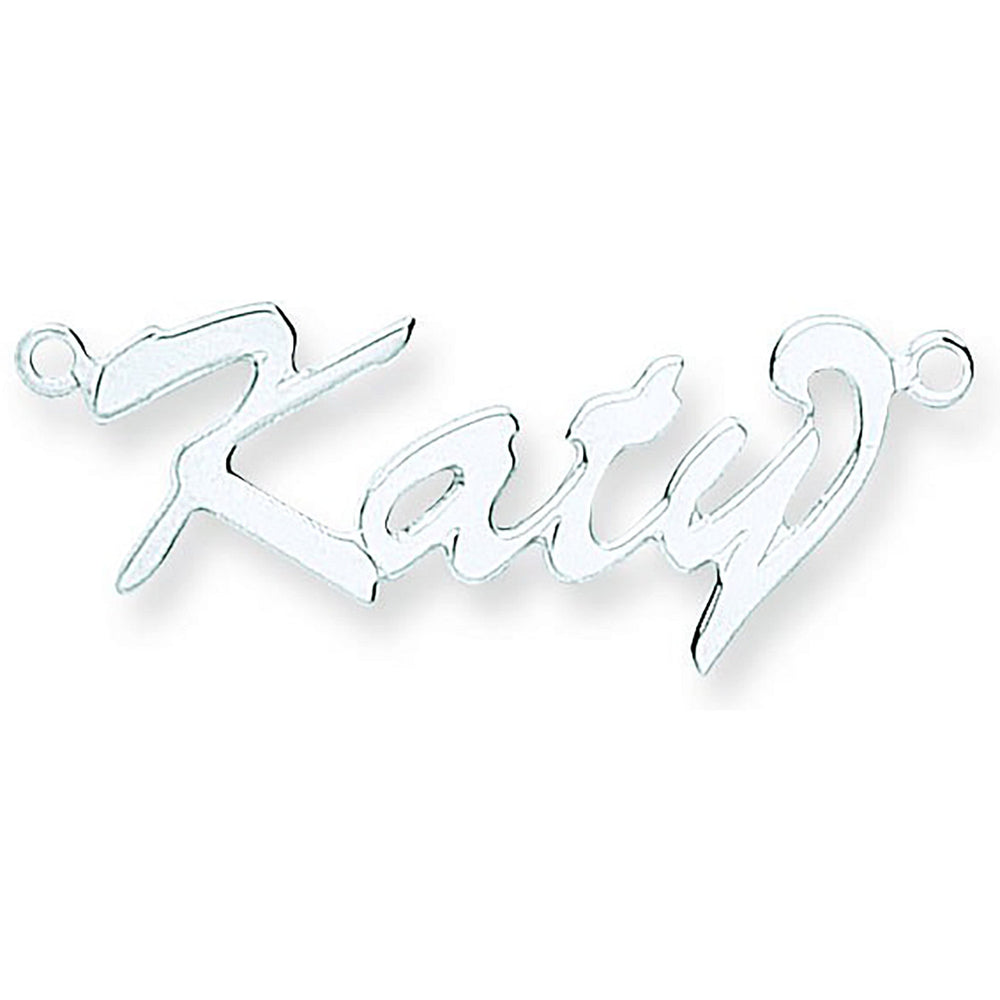 Silver Script Curl Nameplate with 16"/18"/20" chain