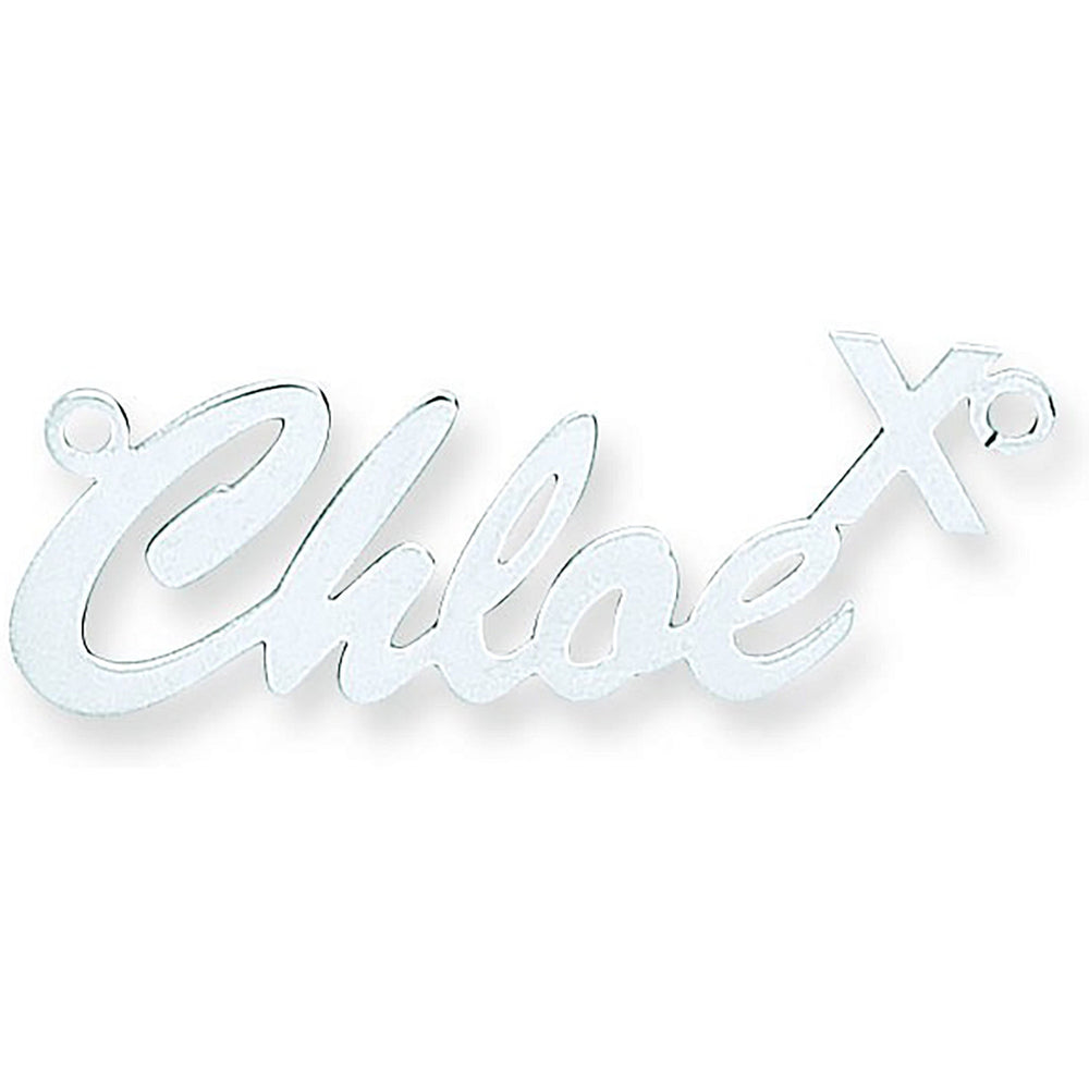 Silver Script Kiss Nameplate with 16"/18"/20" chain – product view